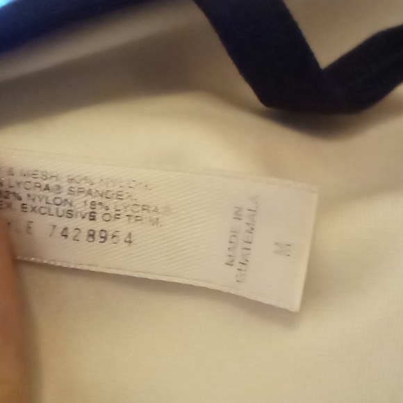 Tommy Hilfiger Women's Sport Shirt Navy Blue w WhiteTrim n Spaghetti Straps SZ M - Picture 11 of 11